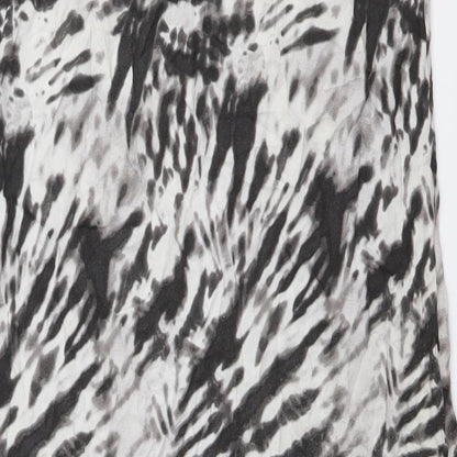 Topshop Womens Grey Animal Print Polyester T-Shirt Dress Size 6 Round Neck Pullover