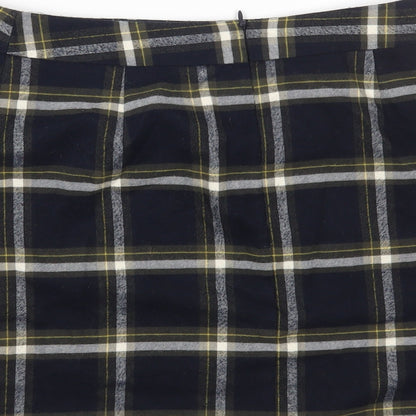 Oasis Womens Multicoloured Plaid Polyester A-Line Skirt Size 12 Zip