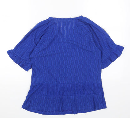 Womens UK Size 8 Phase Eight Blue Basic T-Shirt