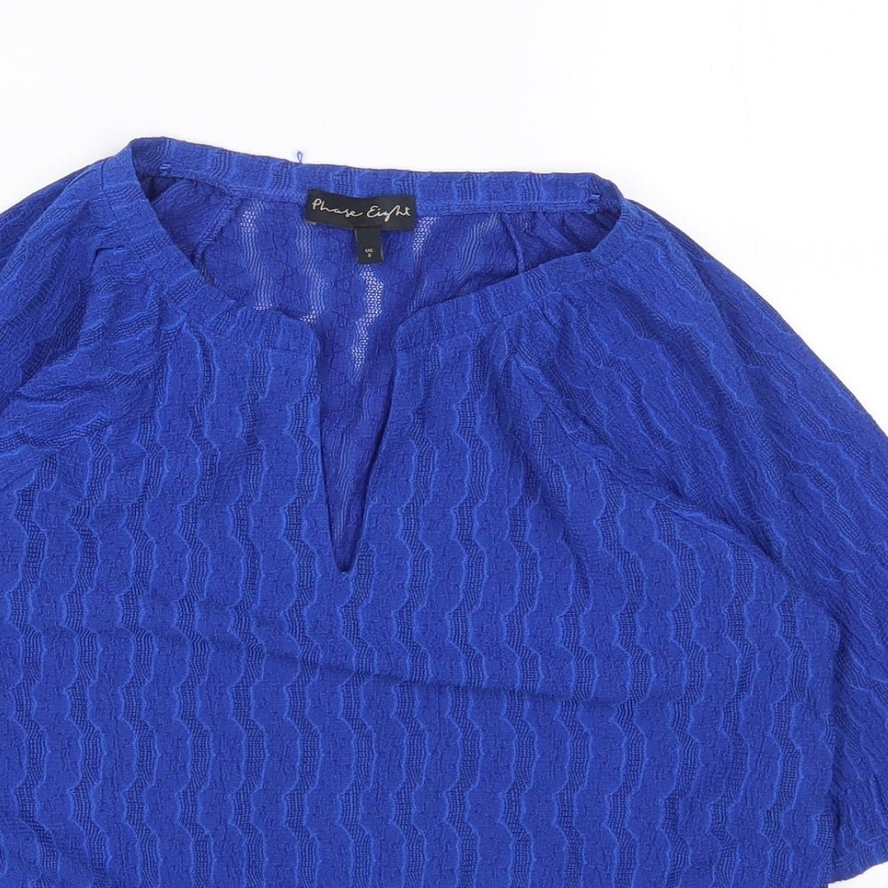 Womens UK Size 8 Phase Eight Blue Basic T-Shirt