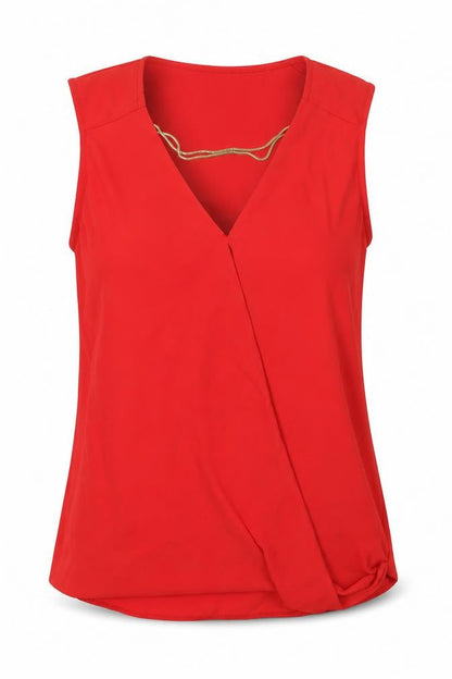 Womens UK Size 10 New Look Red Basic Blouse