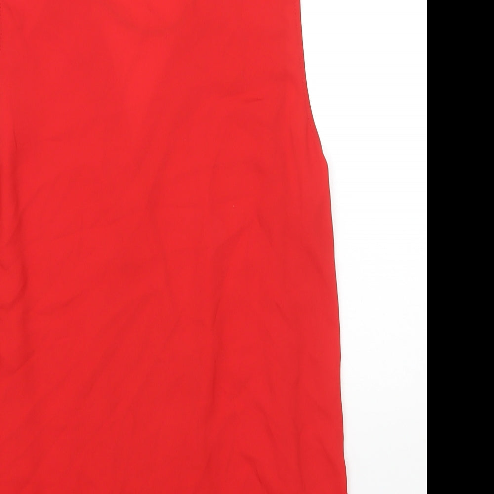 Womens UK Size 10 New Look Red Basic Blouse