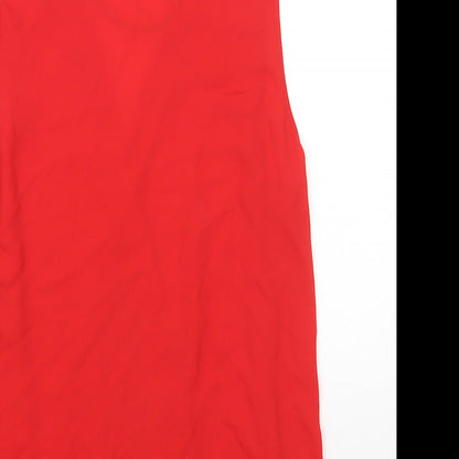 Womens UK Size 10 New Look Red Basic Blouse