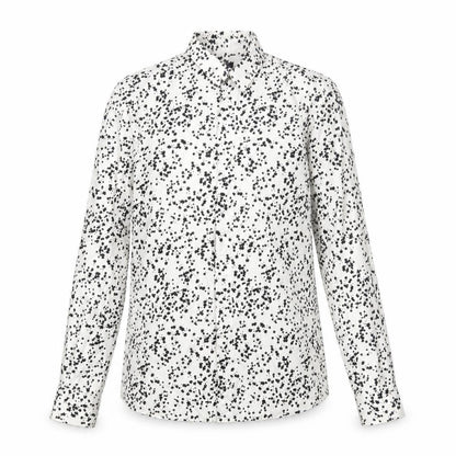 Twisted Tailor Womens White Geometric Cotton Basic Button-Up Size S Collared