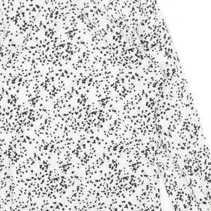 Twisted Tailor Womens White Geometric Cotton Basic Button-Up Size S Collared