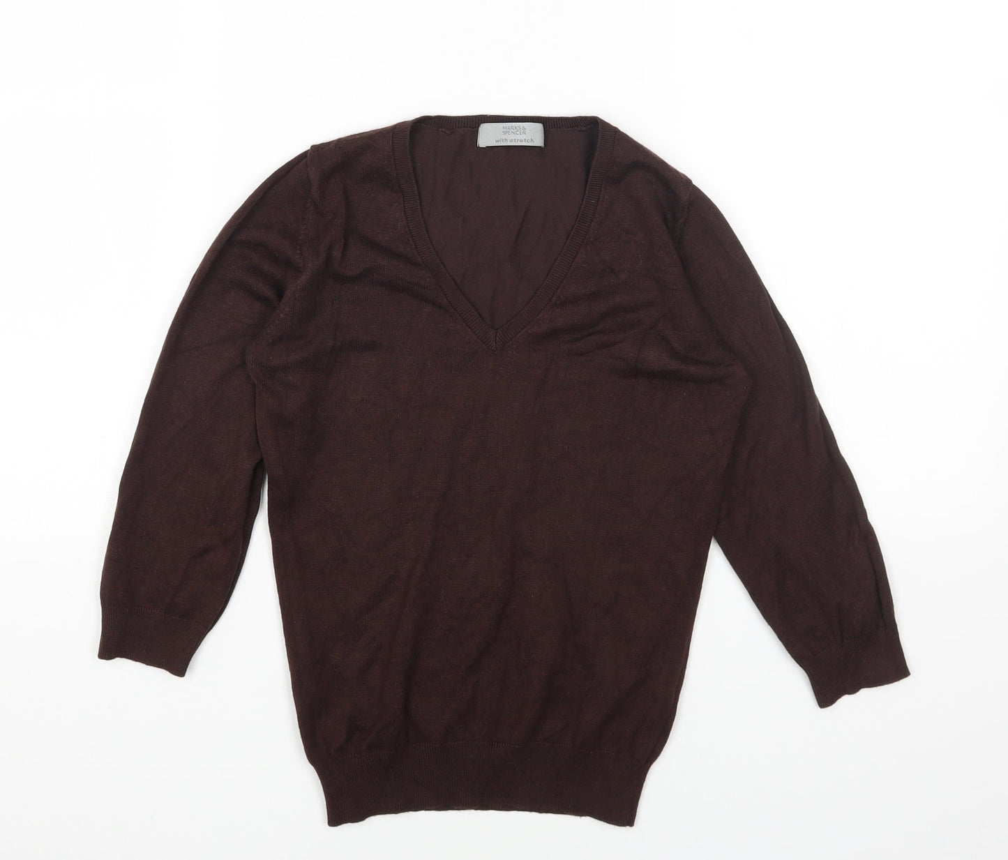 Womens UK Size 8 Marks and Spencer Brown Pullover Jumper