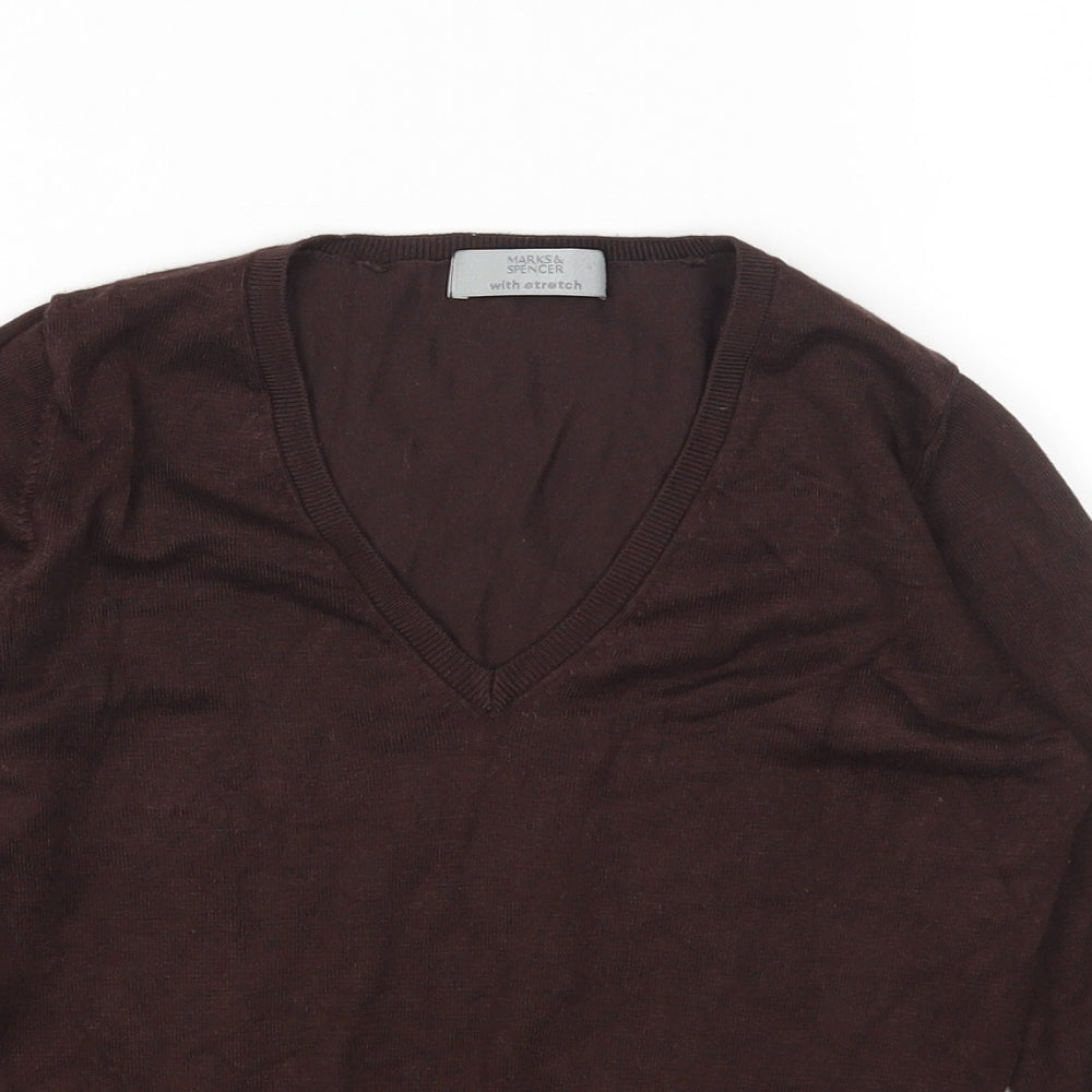 Womens UK Size 8 Marks and Spencer Brown Pullover Jumper