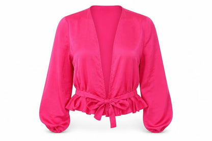Womens UK Size 8 Topshop Pink Cropped Blouse