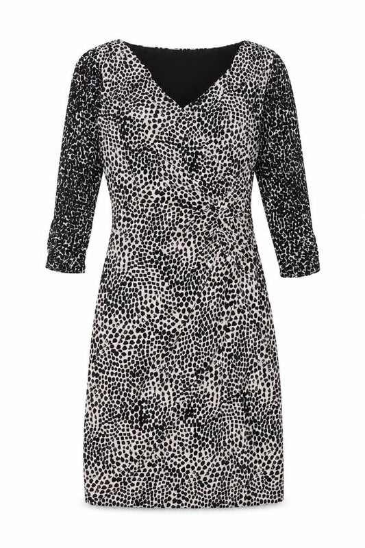 Coast Womens Multicoloured Animal Print Polyester A-Line Size 12 V-Neck Zip