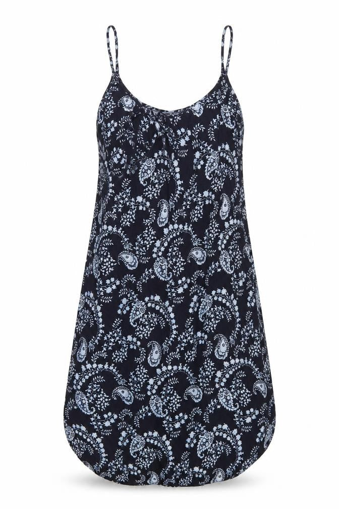 H&M Womens Blue Geometric Viscose A-Line Size 12 Scoop Neck Pullover