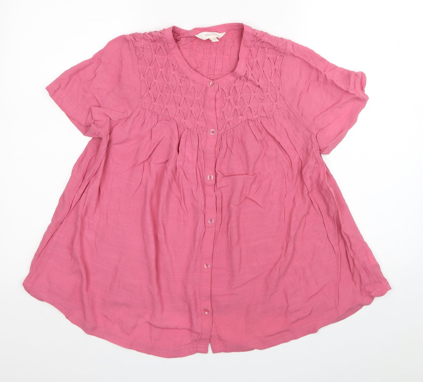Womens UK Size 8 Marks and Spencer Pink Basic Button-Up