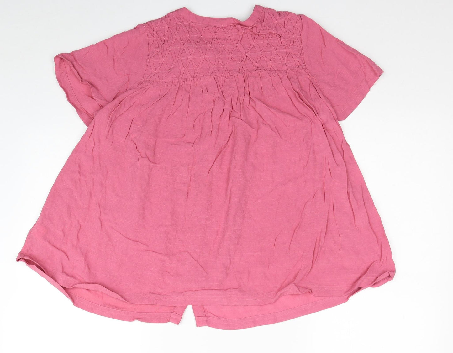 Womens UK Size 8 Marks and Spencer Pink Basic Button-Up