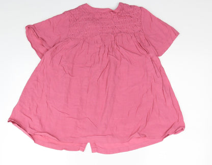 Womens UK Size 8 Marks and Spencer Pink Basic Button-Up