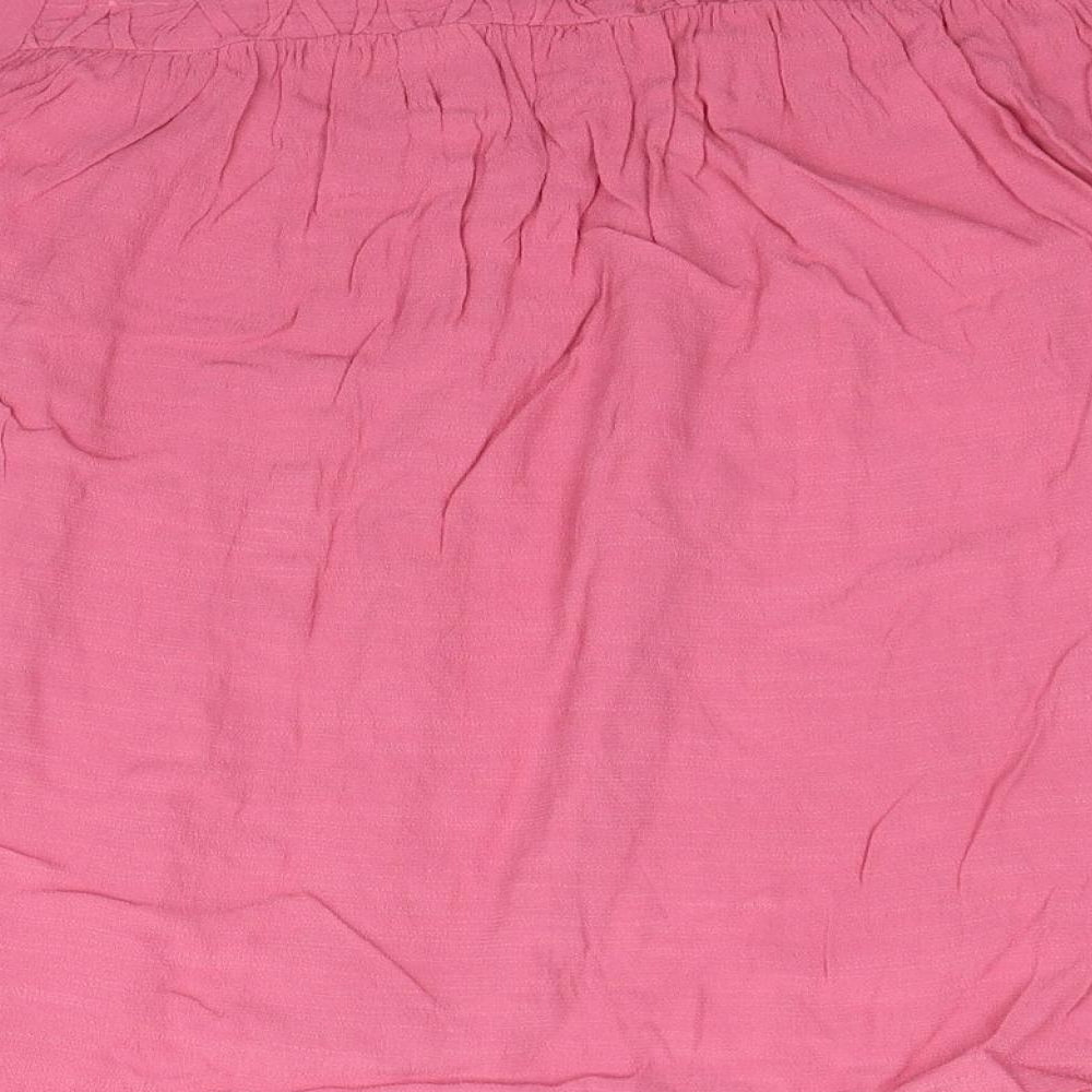 Womens UK Size 8 Marks and Spencer Pink Basic Button-Up