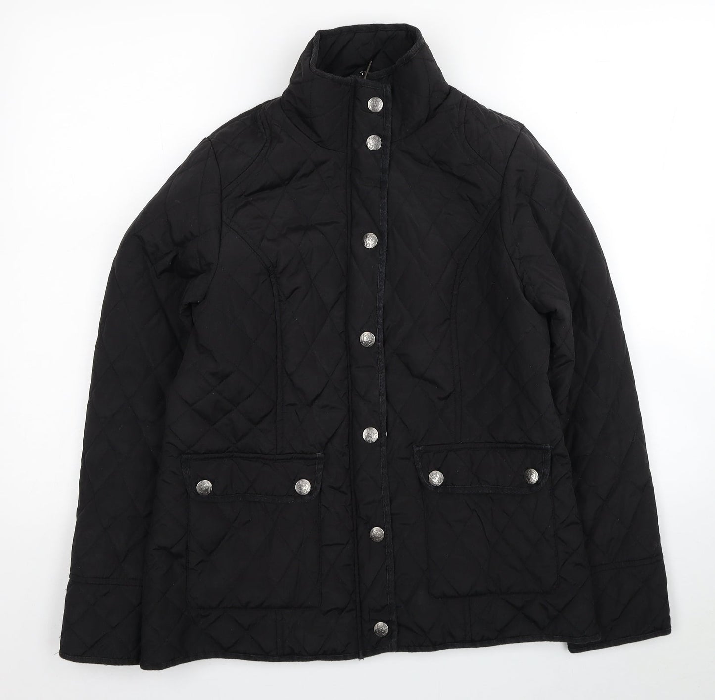 Womens UK Size 12 DASH Black Quilted Coat