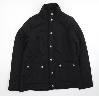 Womens UK Size 12 DASH Black Quilted Coat