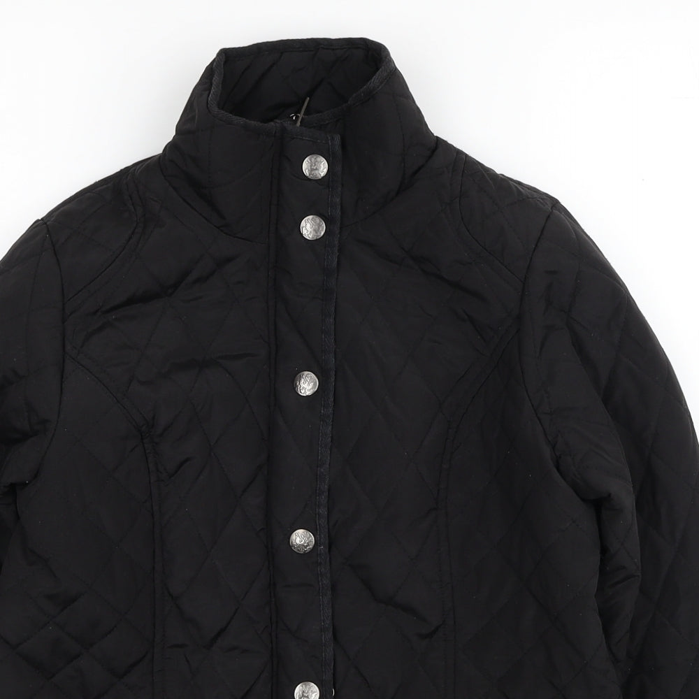 Womens UK Size 12 DASH Black Quilted Coat