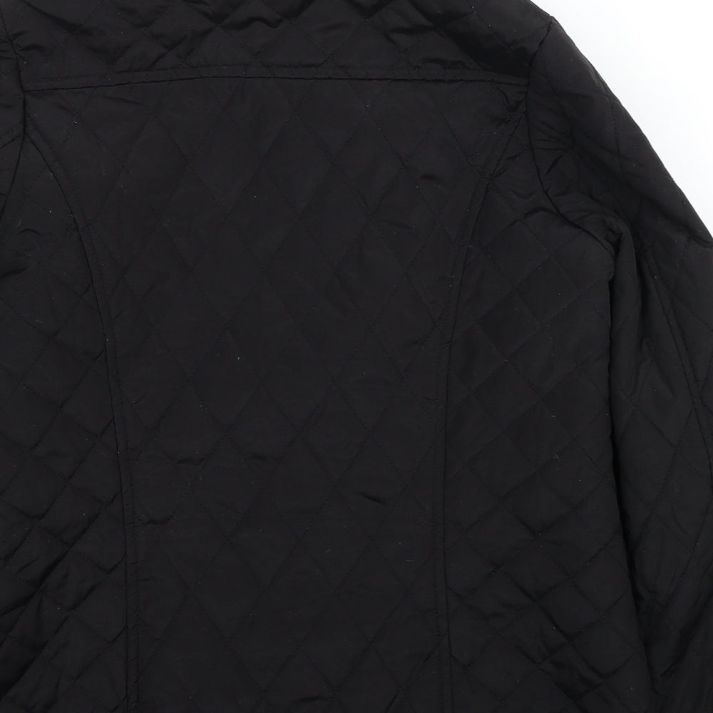 Womens UK Size 12 DASH Black Quilted Coat