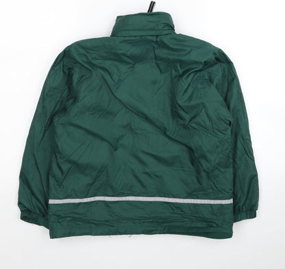 Snowgoose Boys Green Windbreaker Coat Size 7-8 Years Zip