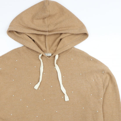 Zara Womens Brown Cotton Pullover Hoodie Size M Pullover
