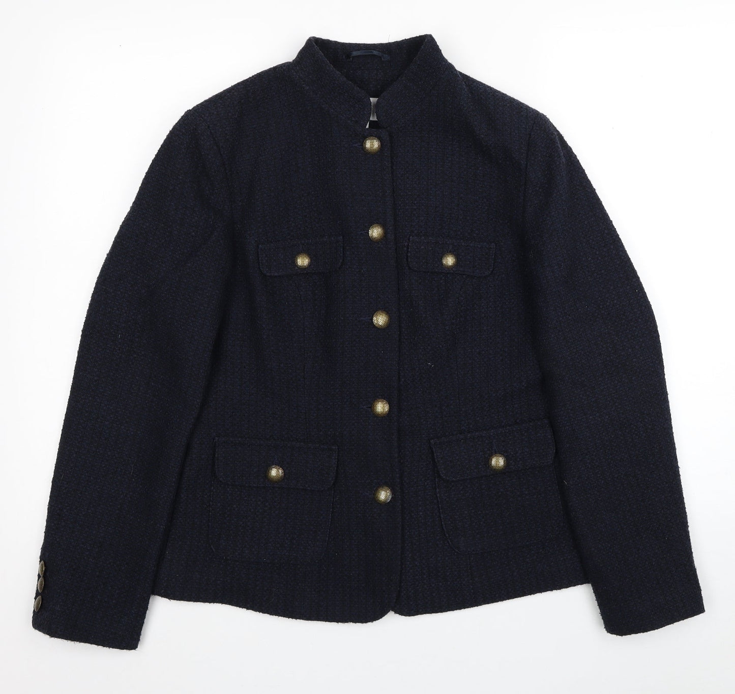 Womens UK Size 10 Per Una Blue Pea Coat