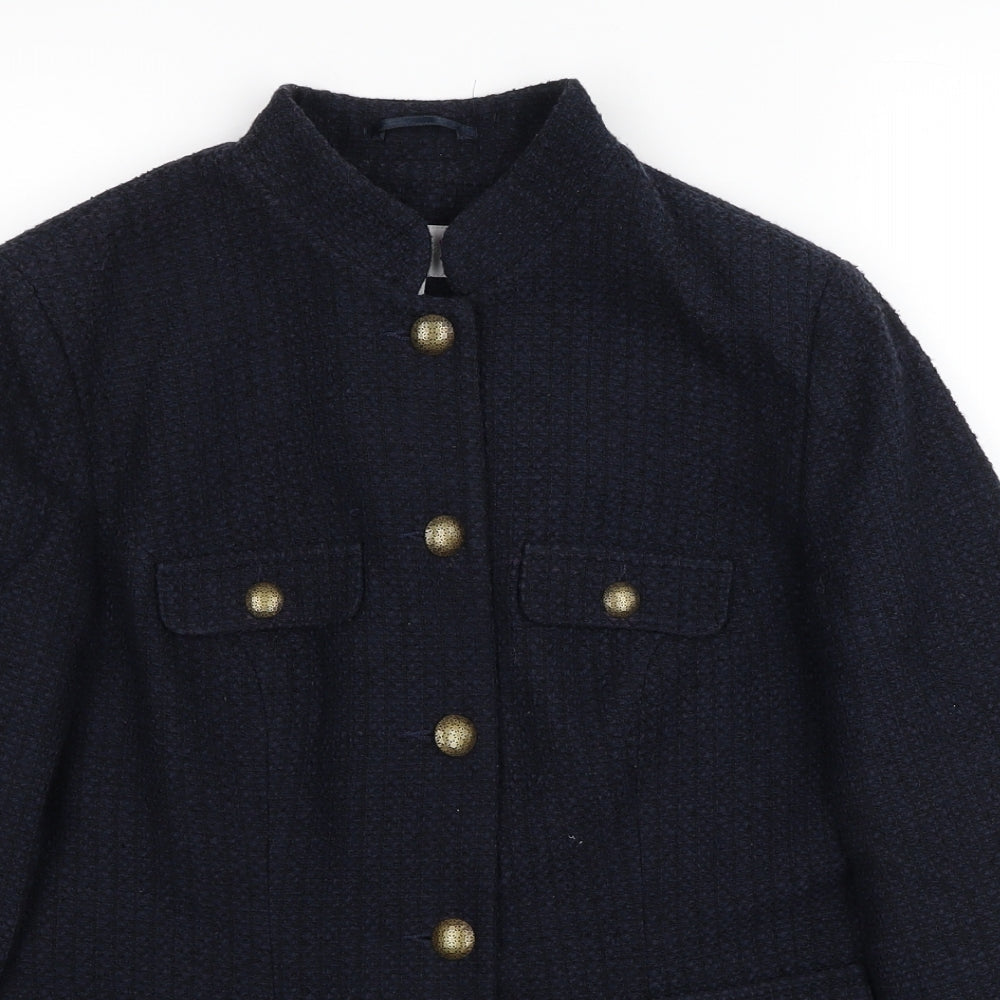 Womens UK Size 10 Per Una Blue Pea Coat