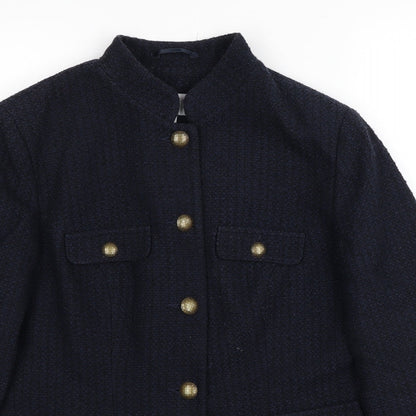 Womens UK Size 10 Per Una Blue Pea Coat