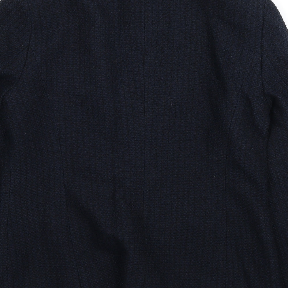 Womens UK Size 10 Per Una Blue Pea Coat