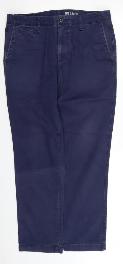 Gap Womens Blue Cotton Straight Jeans Size 32 in L30 in Slim Zip