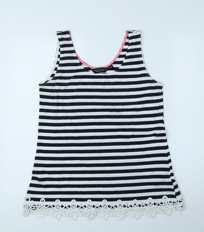 Dorothy Perkins Girls Multicoloured Striped 100% Cotton Jersey Tank Size 14 Years Scoop Neck Pullover