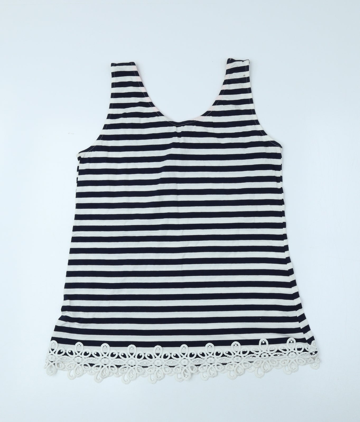Dorothy Perkins Girls Multicoloured Striped 100% Cotton Jersey Tank Size 14 Years Scoop Neck Pullover