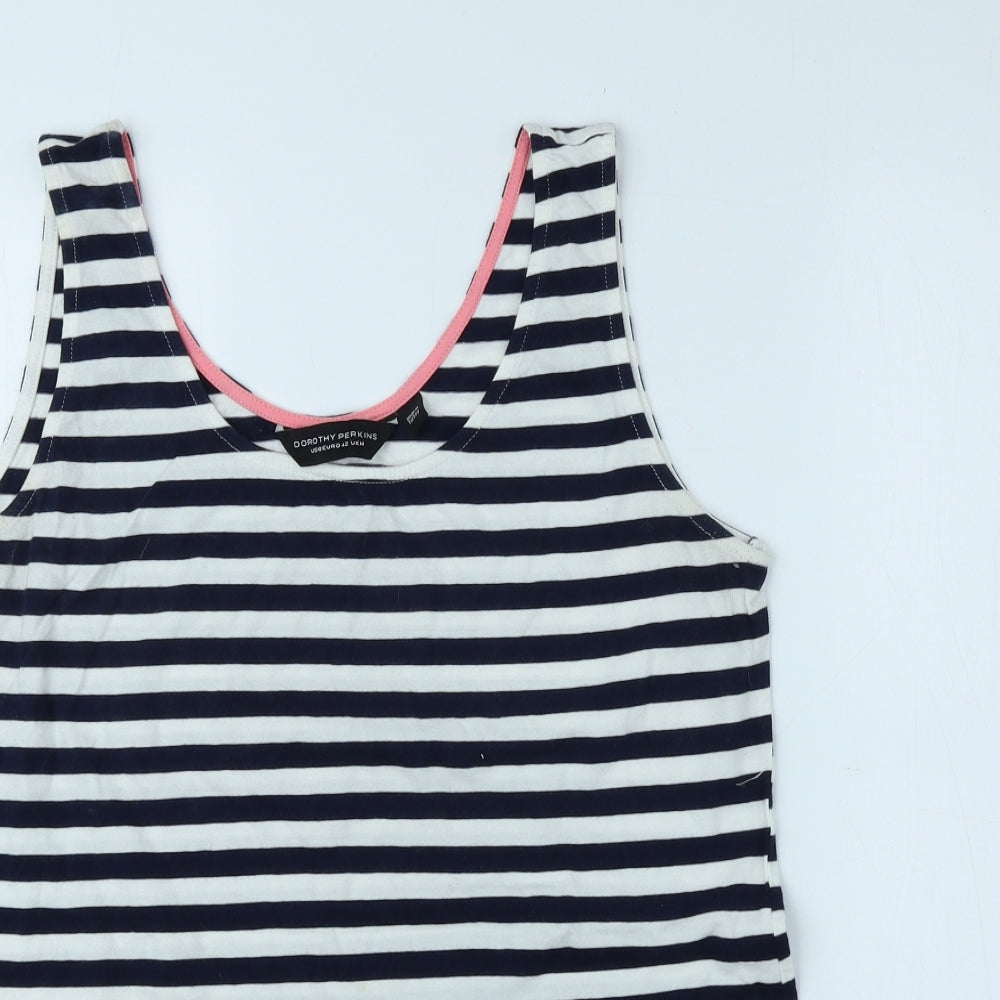 Dorothy Perkins Girls Multicoloured Striped 100% Cotton Jersey Tank Size 14 Years Scoop Neck Pullover