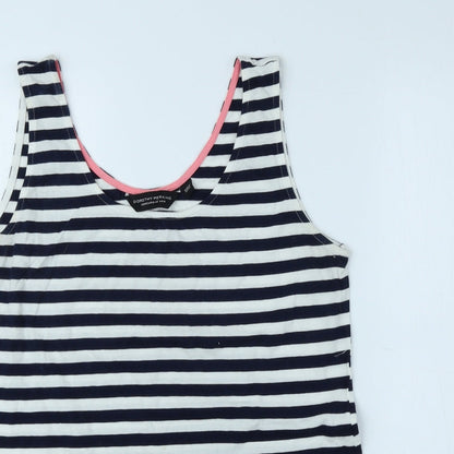 Dorothy Perkins Girls Multicoloured Striped 100% Cotton Jersey Tank Size 14 Years Scoop Neck Pullover