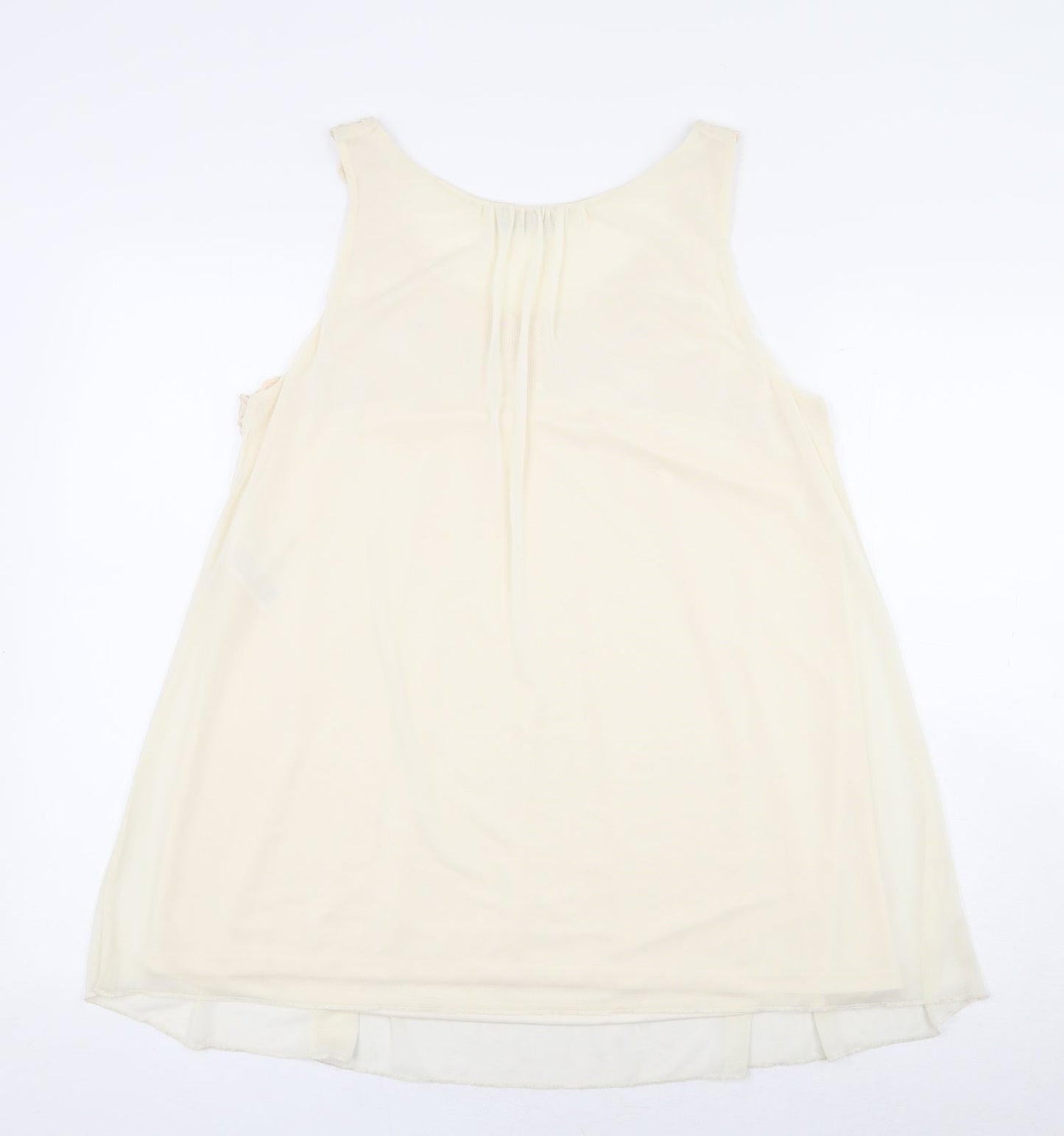 Miss Selfridge Womens White Polyester Basic Blouse Size 14 V-Neck - Cream