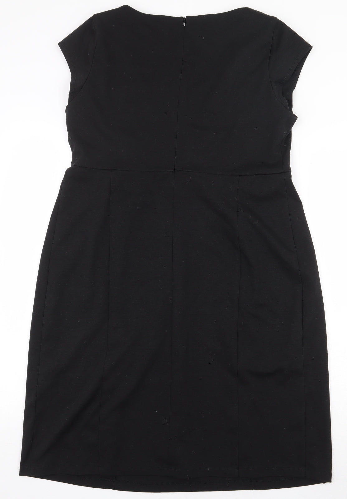 JoJo Maman Bébé Womens Black Viscose A-Line Size 14 Square Neck Zip