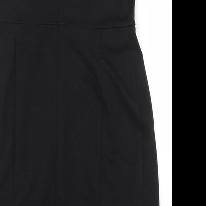 JoJo Maman Bébé Womens Black Viscose A-Line Size 14 Square Neck Zip