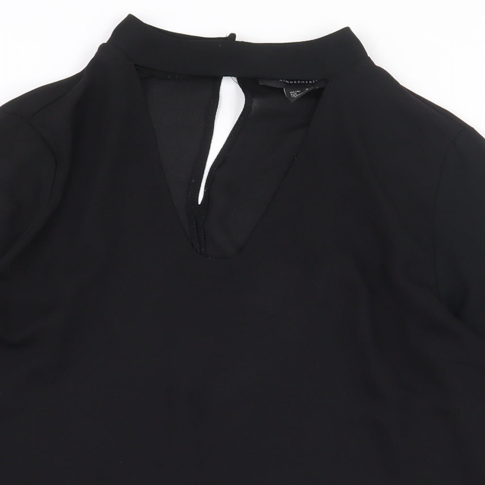 Womens UK Size 10 Atmosphere Black Basic Blouse