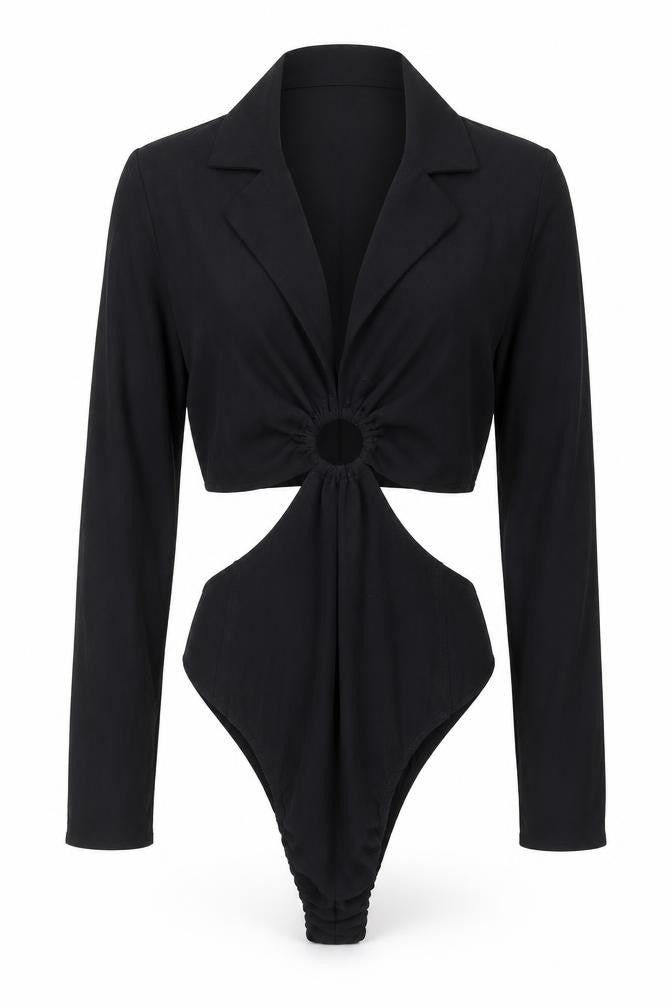 Womens UK Size S Zara One-Piece Black Bodysuit