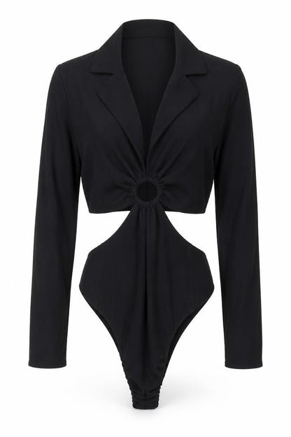 Womens UK Size S Zara One-Piece Black Bodysuit