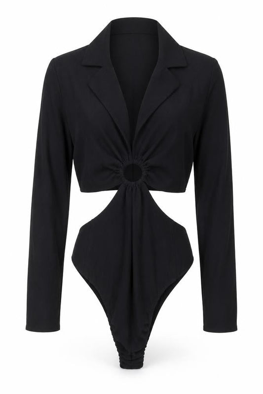 Womens UK Size S Zara One-Piece Black Bodysuit