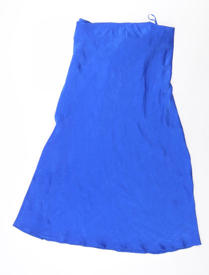 F&F Womens Blue Polyester A-Line Size 14 Off the Shoulder Tie