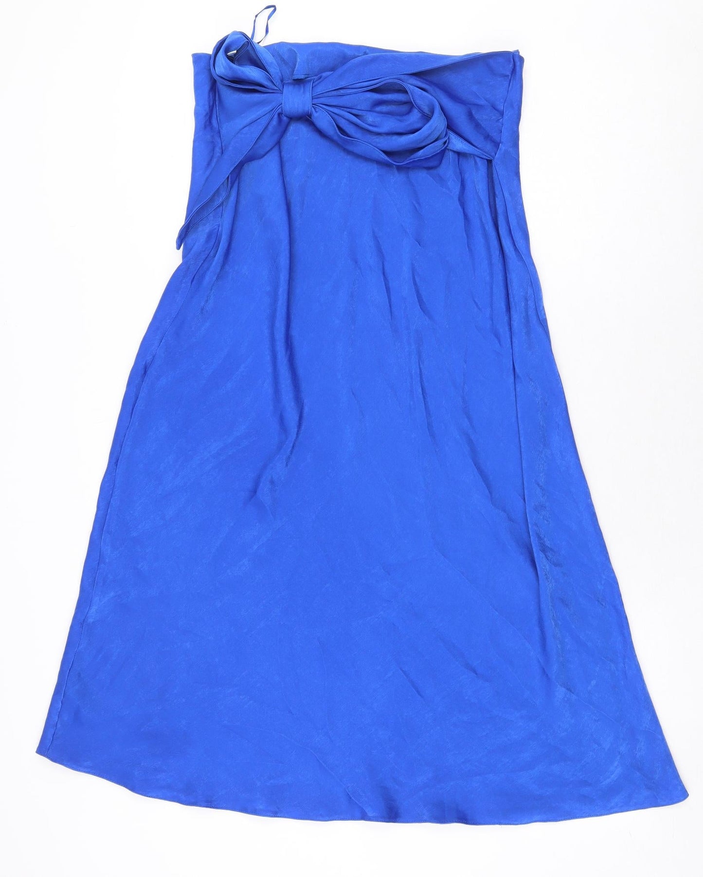 F&F Womens Blue Polyester A-Line Size 14 Off the Shoulder Tie