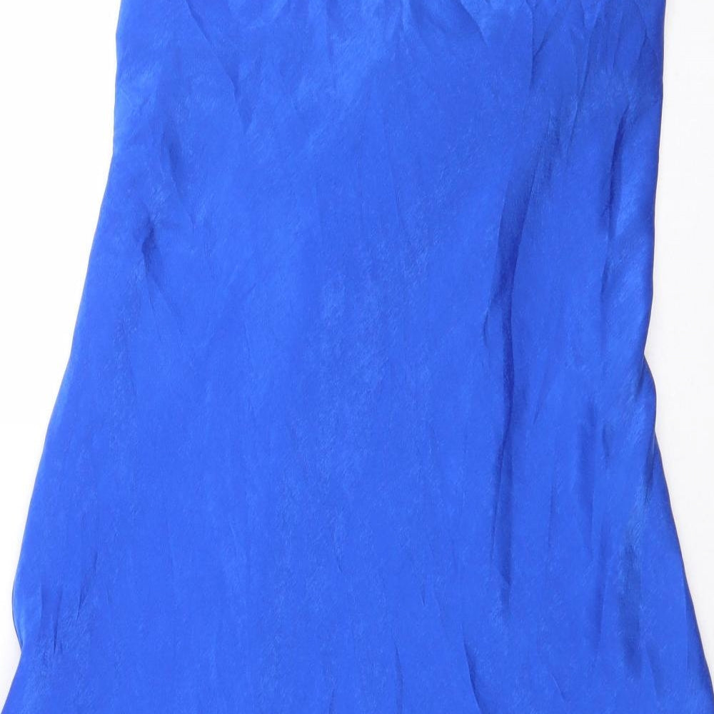 F&F Womens Blue Polyester A-Line Size 14 Off the Shoulder Tie