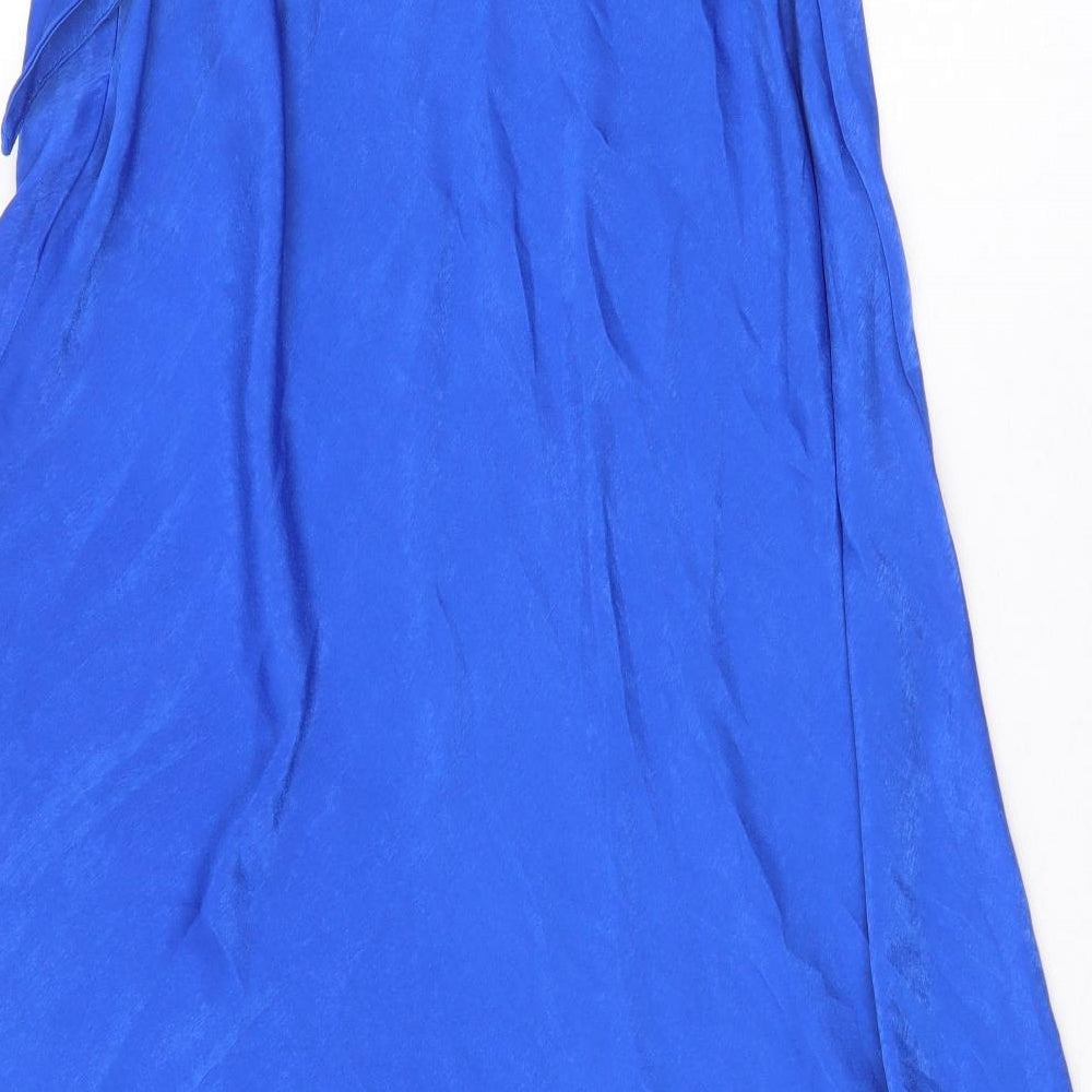 F&F Womens Blue Polyester A-Line Size 14 Off the Shoulder Tie
