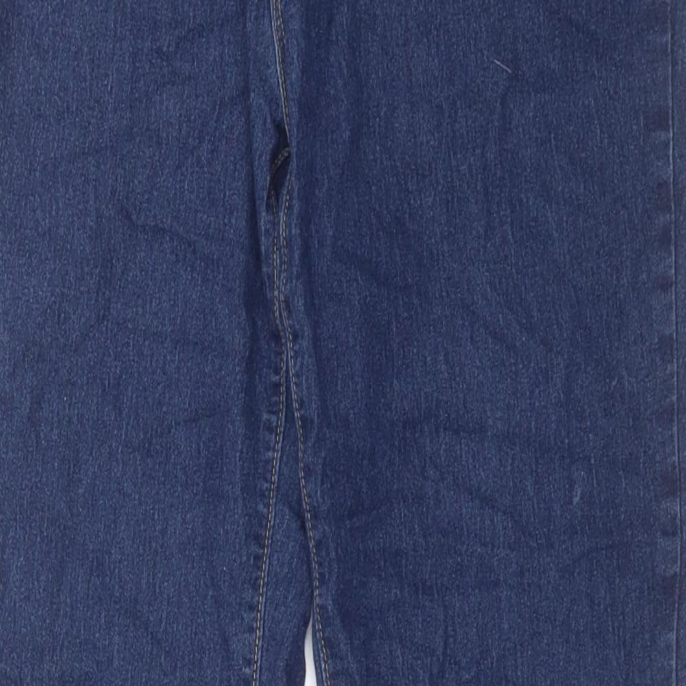 Denim & Co. Womens Blue Cotton Skinny Jeans Size 14 L30 in Regular Button