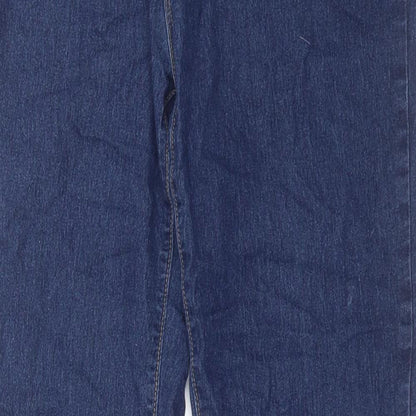 Denim & Co. Womens Blue Cotton Skinny Jeans Size 14 L30 in Regular Button