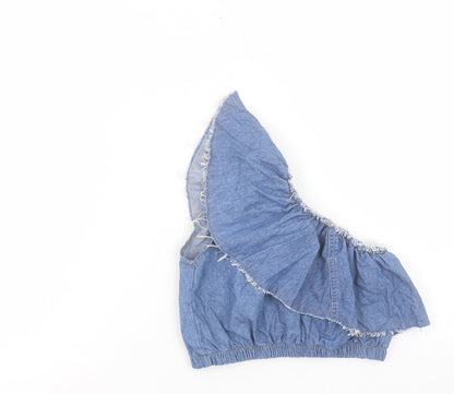 Womens UK Size S Nasty Gal Blue Cropped Tank