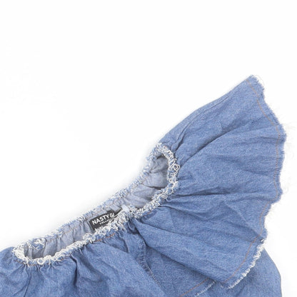Womens UK Size S Nasty Gal Blue Cropped Tank