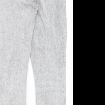 Denim & Co. Womens Grey Cotton Straight Jeans Size 12 L27 in Regular Button