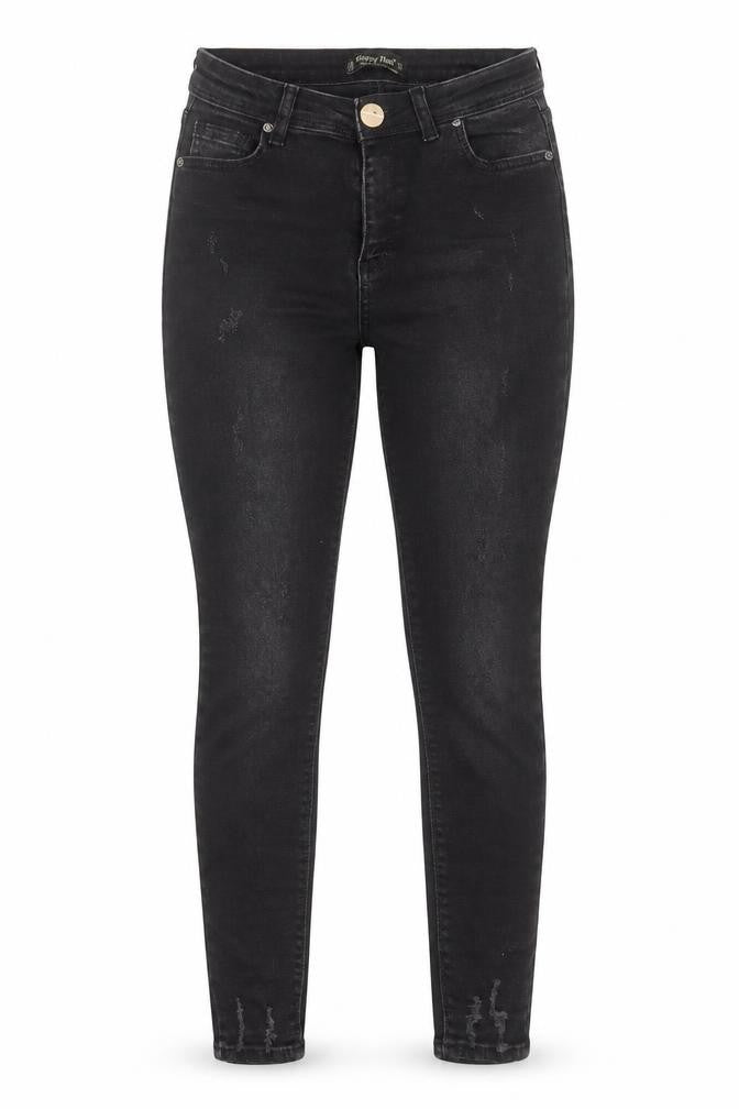 Happy Pink Womens Black Cotton Skinny Jeans Size 24 in L27 in Regular Button